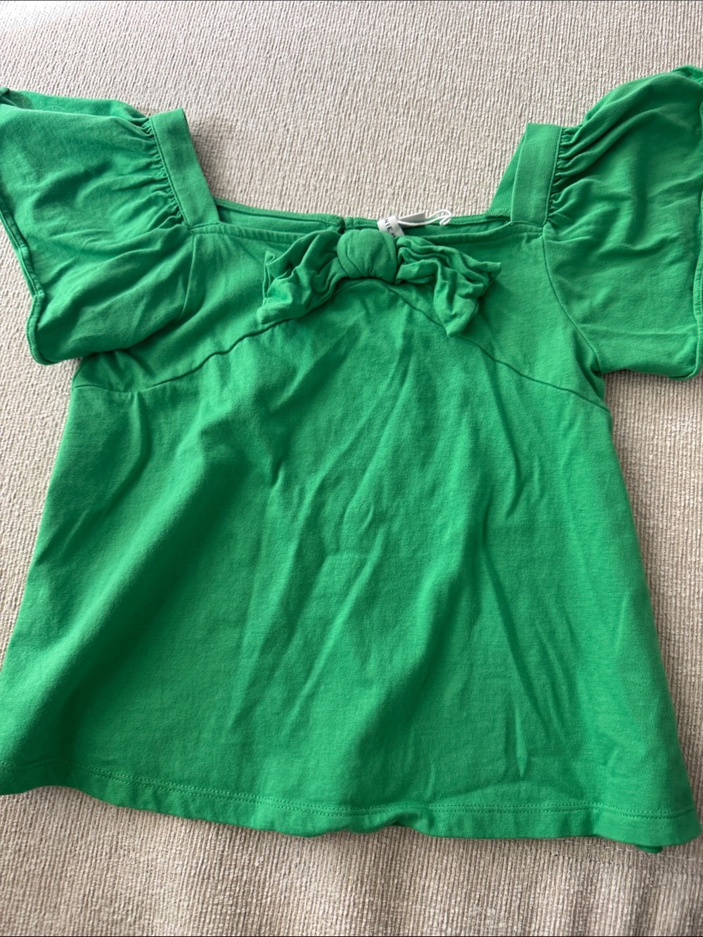 Janie and Jack Bright Green Bow Short Sleeve Tee